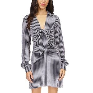 MICHAEL KORS STRIPED LONG SLEEVE SHIRT DRESS